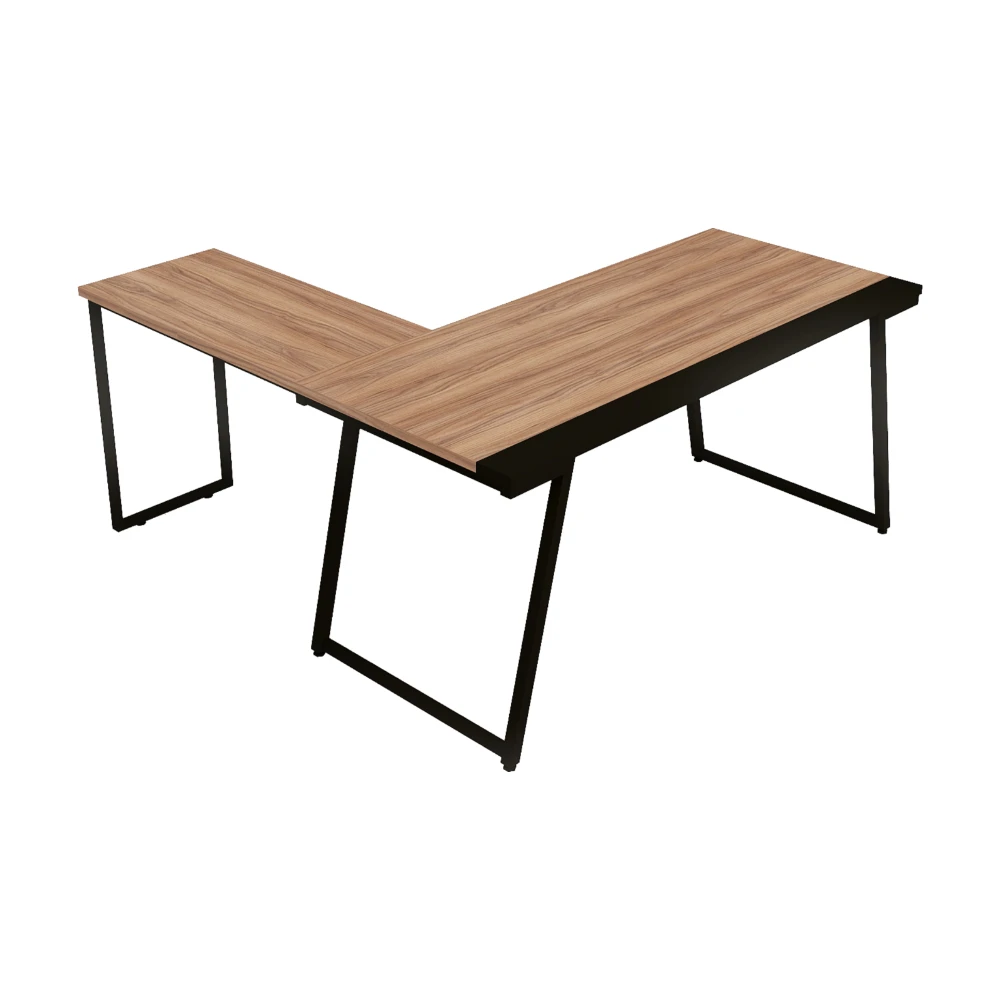 Mesa de escritório em L industrial Soho com extensão